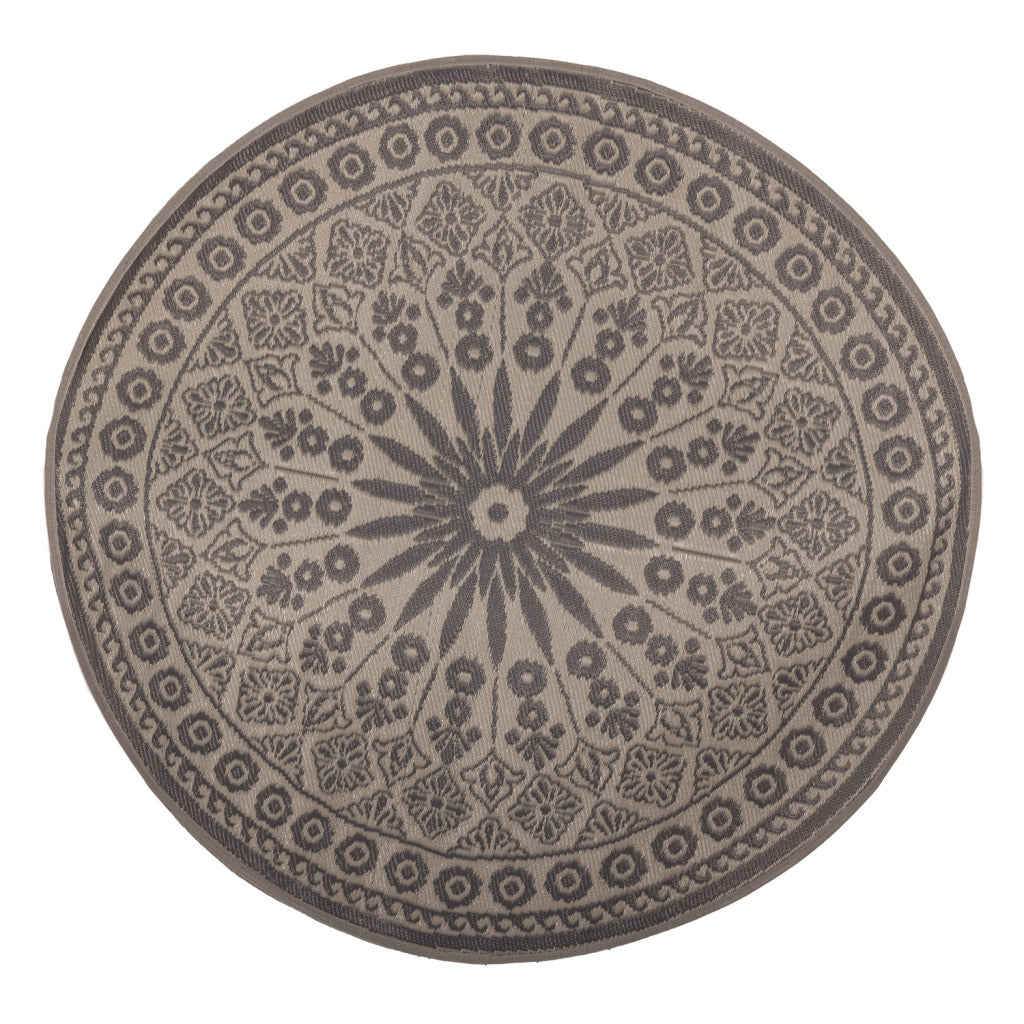 Esschert Design Garden Rug Grey Round 170 cm