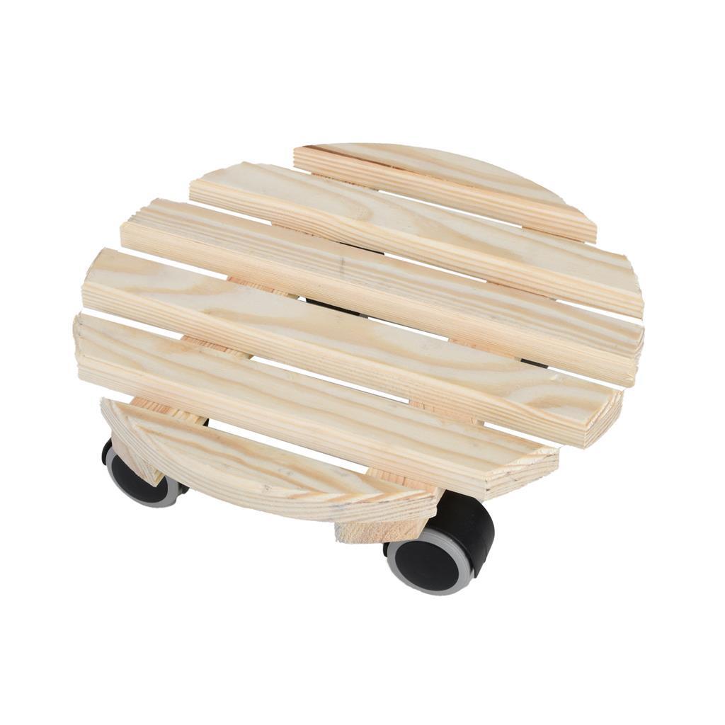 Esschert Design Round Wooden Plant Trolley 28.7x28.8x8.3 cm