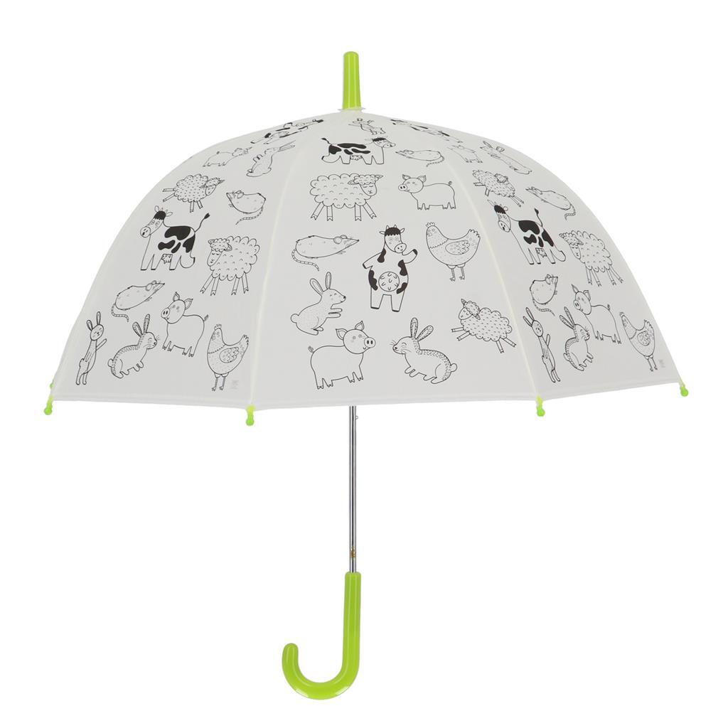 Esschert Design Farm Animals Coloring Umbrella with 9 Markers