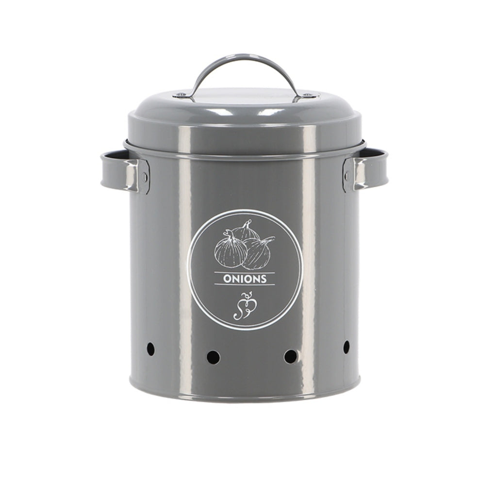 Esschert Design Onion Storage Tin Anthracite 19.6 cm