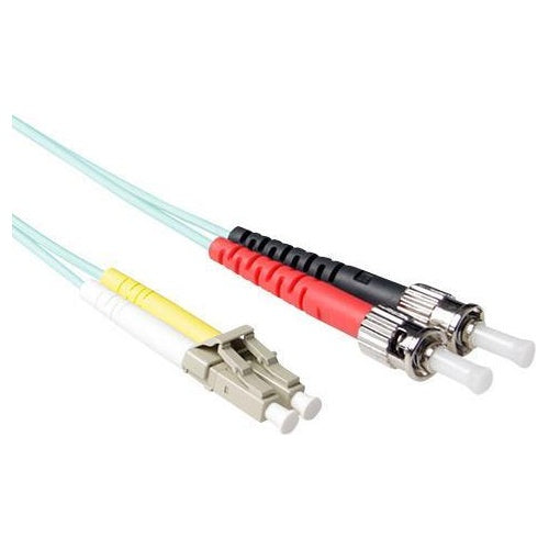 ACT 20 meter LSZH Multimode 50/125 OM3 fiber patch cable duplex with LC and ST connectors. Lc/st 50/125 dup. om3 20.00m (RL7620) afbeelding 1
