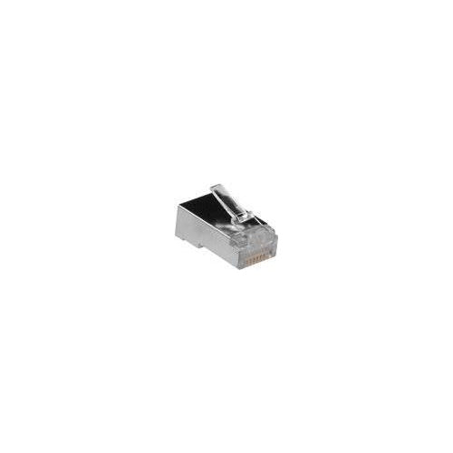 ACT RJ45 (8P/8C) shielded modulaire connector for round cable with solid conductors. Suitable for: Solid cable Rj45 plug cat3 shielded round (TD108B) afbeelding 1