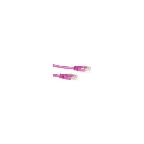 ACT Pink 20 meter U/UTP CAT5E patch cable with RJ45 connectors. Cat5e u/utp pink 20.00m (IB4820) - 8716065135688 - image 1