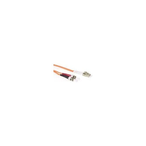 ACT 20 meter LSZH Multimode 62.5/125 OM1 fiber patch cable duplex with LC and ST connectors. Lc-st 62.5/125 om1 dup 20.00m (RL7020) afbeelding 1