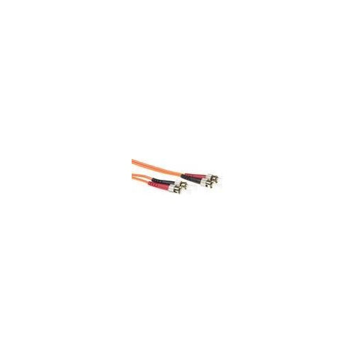 ACT 50 meter LSZH Multimode 62.5/125 OM1 fiber patch cable duplex with ST connectors. St-st 62.5/125 om1 dup 50.00m (RL1050) afbeelding 1