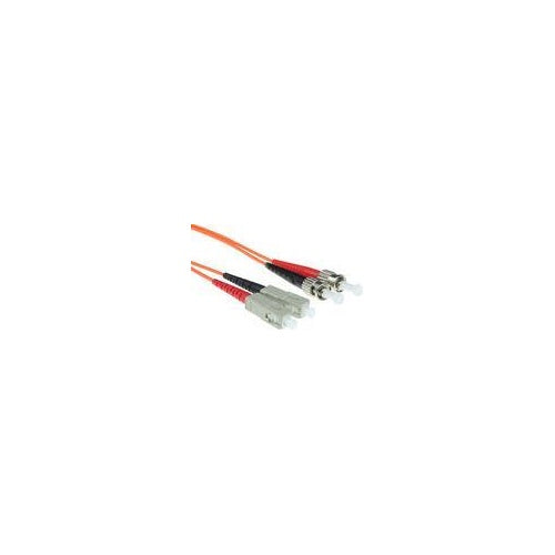 ACT 15 meter LSZH Multimode 50/125 OM2 fiber patch cable duplex with SC and ST connectors. St-sc 50/125 om2 duplex 15.00m (RL2515) afbeelding 1