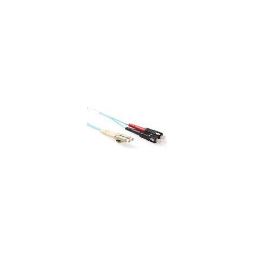 ACT 20 meter LSZH Multimode 50/125 OM3 fiber patch cable duplex with LC and SC connectors. Lc-sc 50/125 om3 duplex 20.00m (RL8620) afbeelding 1