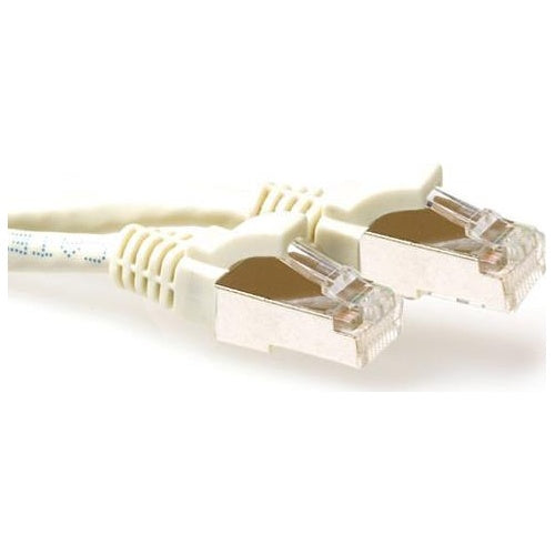 ACT Ivory 20 meter SFTP CAT6A patch cable snagless with RJ45 connectors. Cat6a s/ftp snagless iv 20.00m (FB6020) afbeelding 1