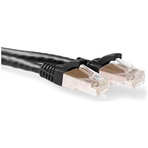 ACT Black 30 meter SFTP CAT6A patch cable snagless with RJ45 connectors. Cat6a s/ftp snagless bk 30.00m (FB6930) afbeelding 1
