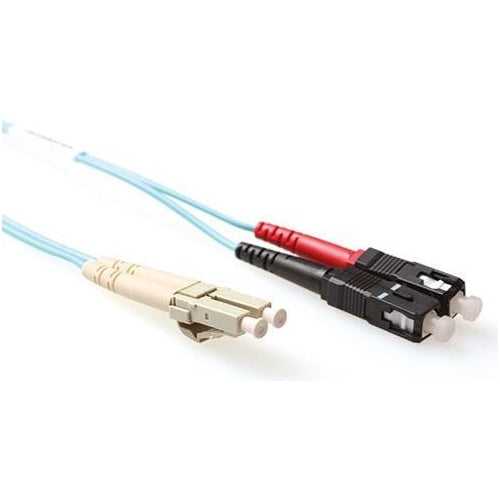 ACT 7 meter LSZH Multimode 50/125 OM3 fiber patch cable duplex with LC and SC connectors. Lc-sc 50/125 om3 duplex 7.00m (RL8607) afbeelding 1