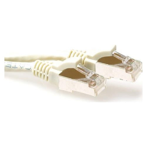 ACT Ivory 25 meter LSZH SFTP CAT6A patch cable snagless with RJ45 connectors. Cat6a s/ftp lszh sng iv 25.00m (FB7425) afbeelding 1
