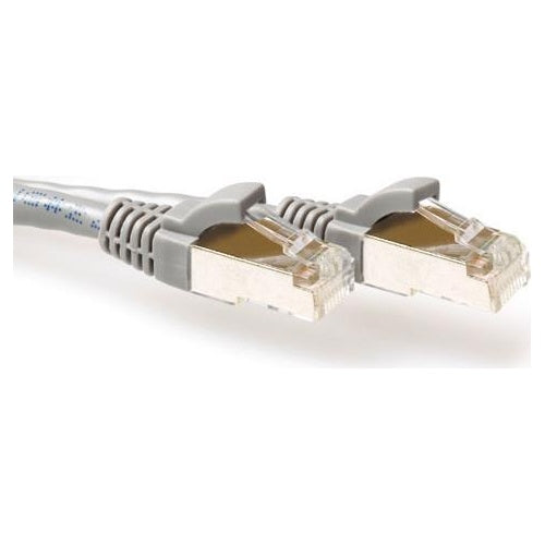 ACT Grey 15 meter LSZH SFTP CAT6A patch cable snagless with RJ45 connectors. Cat6a s/ftp lszh sng gy 15.00m (FB7015) afbeelding 1