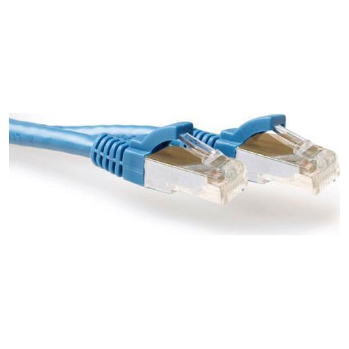 ACT Blue 30 meter LSZH SFTP CAT6A patch cable snagless with RJ45 connectors. Cat6a s/ftp lszh sng bu 30.00m (FB7630) afbeelding 1
