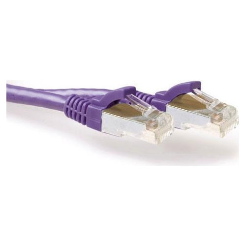 ACT Purple 30 meter LSZH SFTP CAT6A patch cable snagless with RJ45 connectors. Cat6a s/ftp lszh sng pl 30.00m (FB8730) afbeelding 1