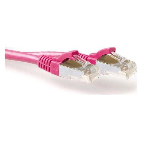 ACT Pink 10 meter LSZH SFTP CAT6A patch cable snagless with RJ45 connectors. Cat6a s/ftp lszh sng pk 10.00m (FB8810) - 8716065314472 - image 1