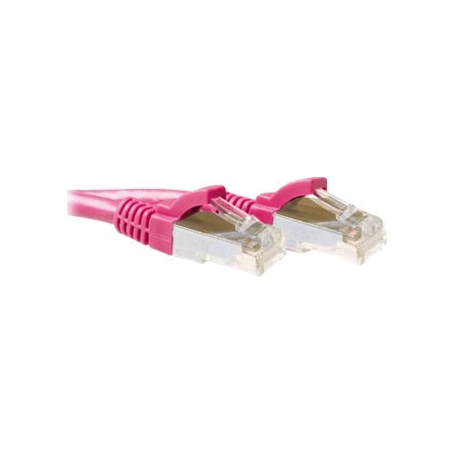 ACT Pink 20 meter LSZH SFTP CAT6A patch cable snagless with RJ45 connectors. Cat6a s/ftp lszh sng pk 20.00m (FB8820) afbeelding 1