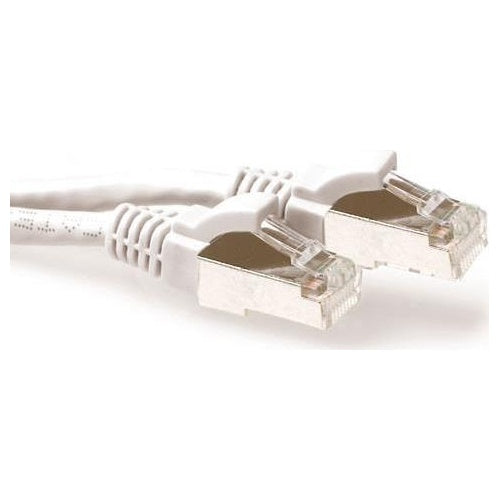 ACT White 15 meter LSZH SFTP CAT6A patch cable snagless with RJ45 connectors. Cat6a s/ftp lszh sng wh 15.00m (FB7315) afbeelding 1
