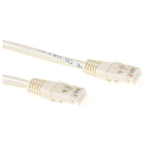 ACT Ivory 25 meter U/UTP CAT6 patch cable with RJ45 connectors. Cat6 u/utp ivory 25.00m (IB8425) afbeelding 1