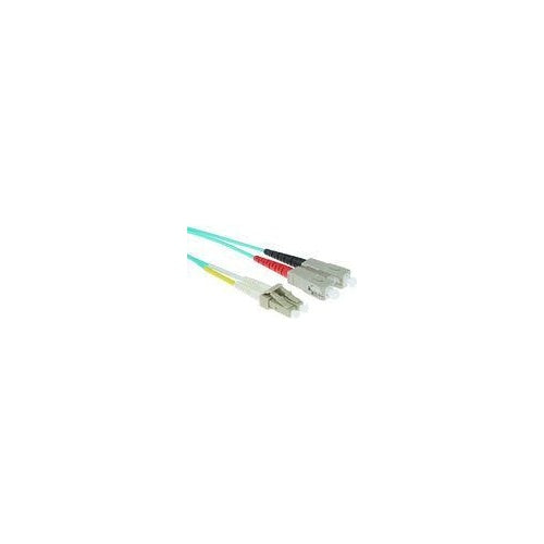 ACT 22 meter LSZH Multimode 50/125 OM3 fiber patch cable duplex with LC and SC connectors LC/SC 50/125 DUP, OM3 22.00M (RL8622) afbeelding 1