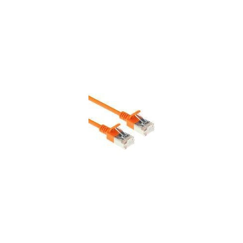 ACT Orange 10 meter LSZH U/FTP CAT6A datacenter slimline patch cable snagless with RJ45 connectors (DC7110) afbeelding 1