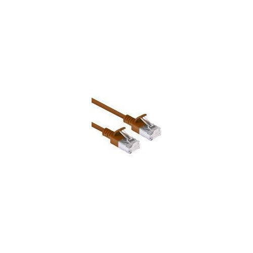 ACT Brown 10 meter LSZH U/FTP CAT6A datacenter slimline patch cable snagless with RJ45 connectors (DC7210) afbeelding 1