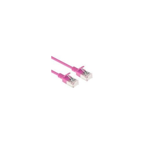 ACT Pink 7 meter LSZH U/FTP CAT6A datacenter slimline patch cable snagless with RJ45 connectors (DC7407) - 8716065510089 - image 1
