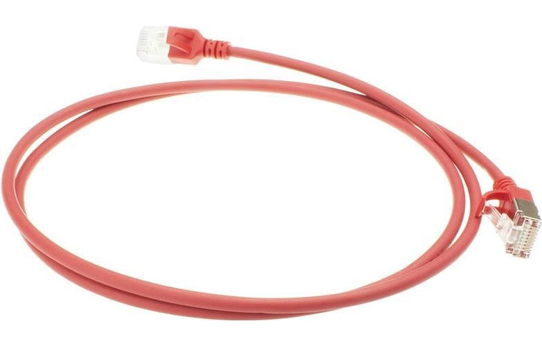 ACT Red 10 meter LSZH U/FTP CAT6A datacenter slimline patch cable snagless with RJ45 connectors (DC7510) afbeelding 1