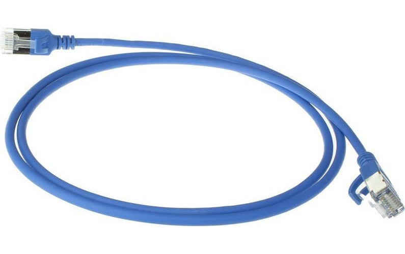 ACT Blue 10 meter LSZH U/FTP CAT6A datacenter slimline patch cable snagless with RJ45 connectors (DC7610) afbeelding 1