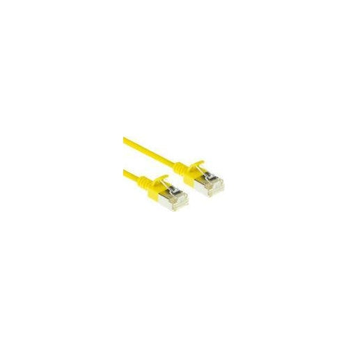 ACT Yellow 10 meter LSZH U/FTP CAT6A datacenter slimline patch cable snagless with RJ45 connectors (DC7810) afbeelding 1