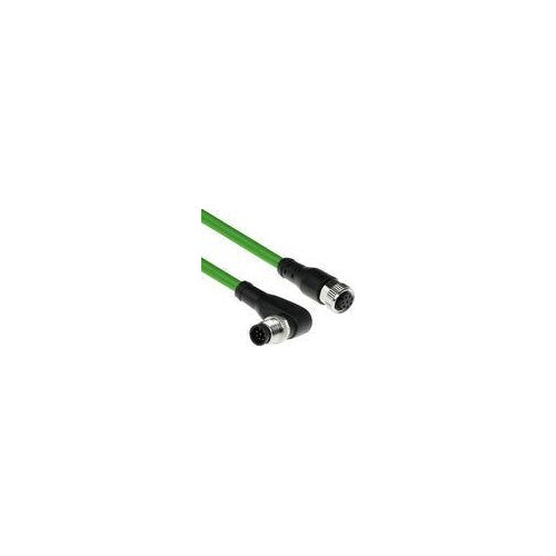 ACT Industrial 3.00 meters Sensor cable M12A 8-pin male right angled to M12A female, Ultraflex TPE cable, shielded (SC3942) afbeelding 1