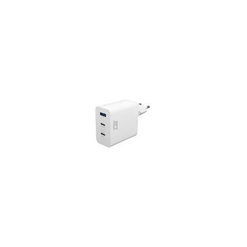 ACT | USB-C USB-A Charger | AC2170 65W 3-Port PD PPS QuickCharge | For USB Devices | Compact Design afbeelding 1