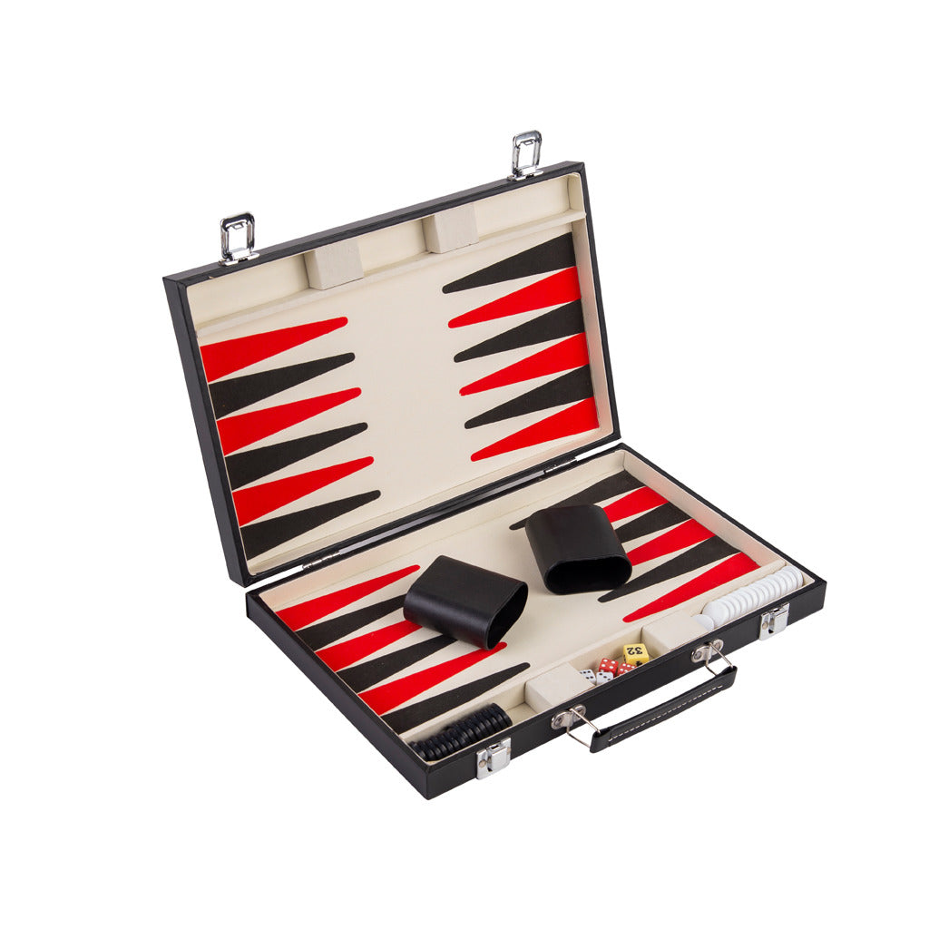 Backgammon in Black Case - Classic Board Game