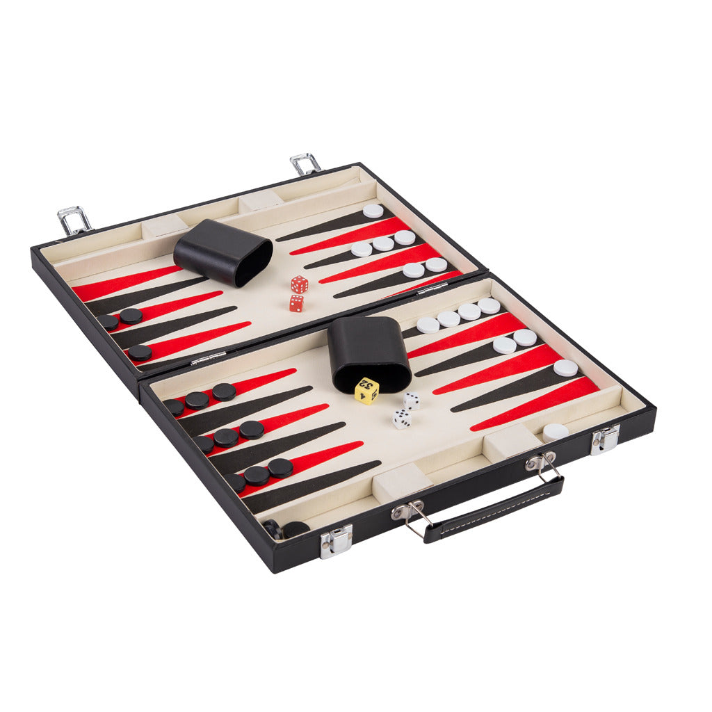 Backgammon in Black Case - Classic Board Game