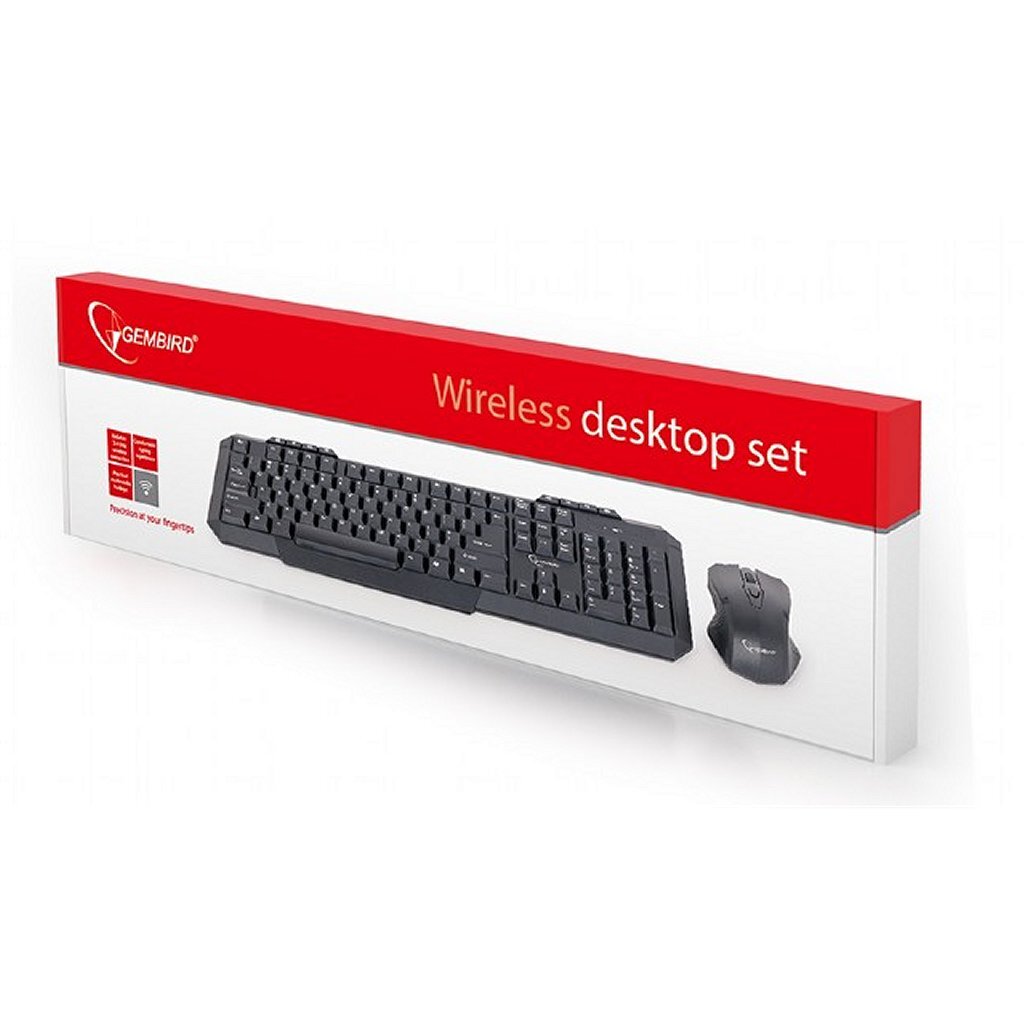 Gembird KBS-WM-02 Wireless Keyboard and Mouse Black