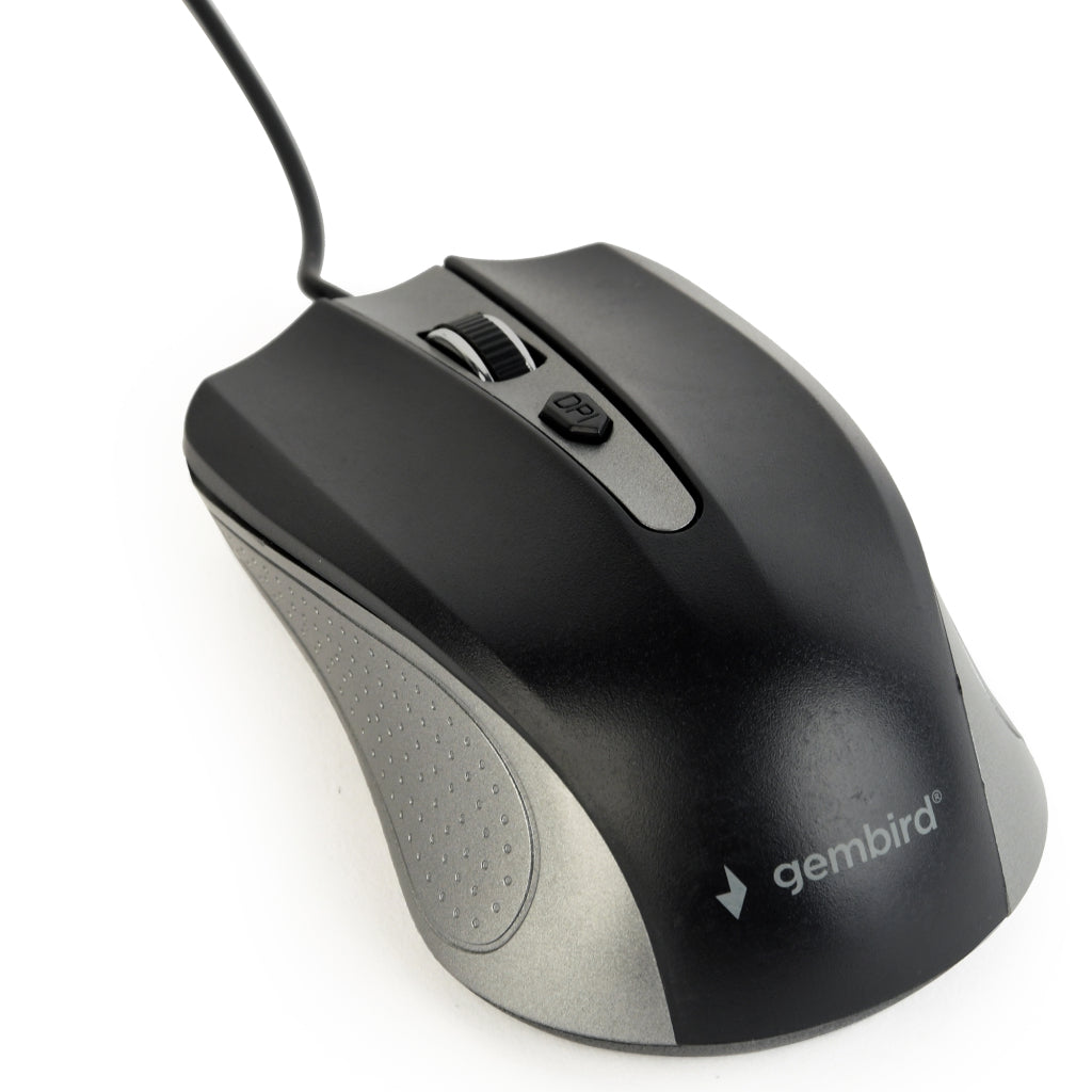 Gembird GmbH Wired Optical Mouse Anthracite/Black 4b-01 - 800/1000/1200 DPI