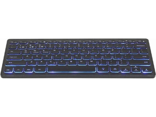 Gembird KB-BTRGB-01-DE - Tastatur - Hintergrundbeleuchtung - kabellos - Bluetooth 3.0 - QWERTZ - Deutsch - Schwarz afbeelding 1