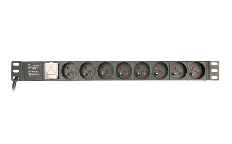Gembird EG-PDU-014-FC14 power distribution unit (PDU) 8 AC outlet(s) 1U Black afbeelding 1