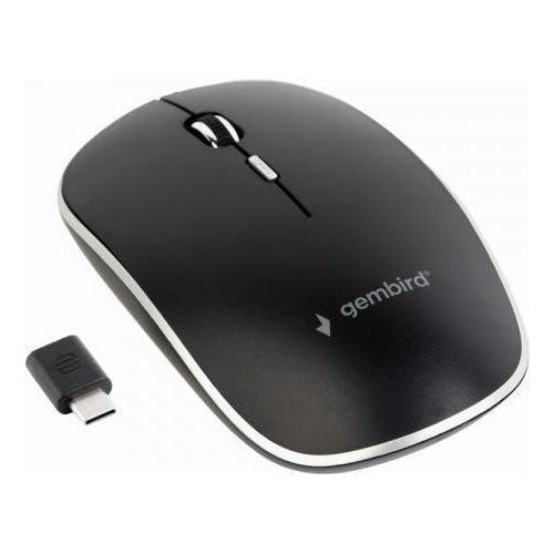 Gembird MUSW-4BSC-01 - Maus - optisch - 4 Tasten - kabellos - 2,4 GHz - USB-C Wireless-Empfänger - black - Blister-Verpackung (MUSW-4BSC-01) afbeelding 1