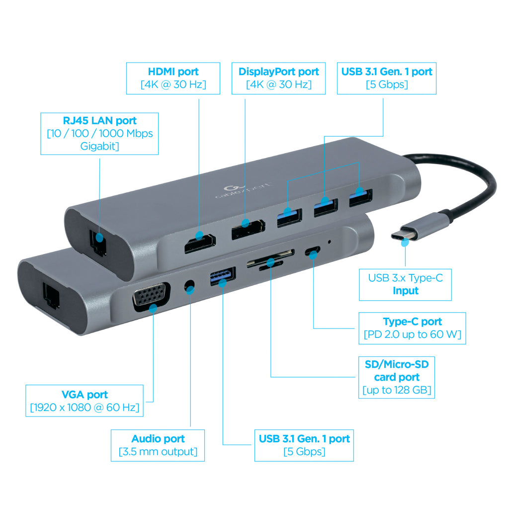 Cablexpert Gmb USB-C Multi-port 8-in-1 Adapter