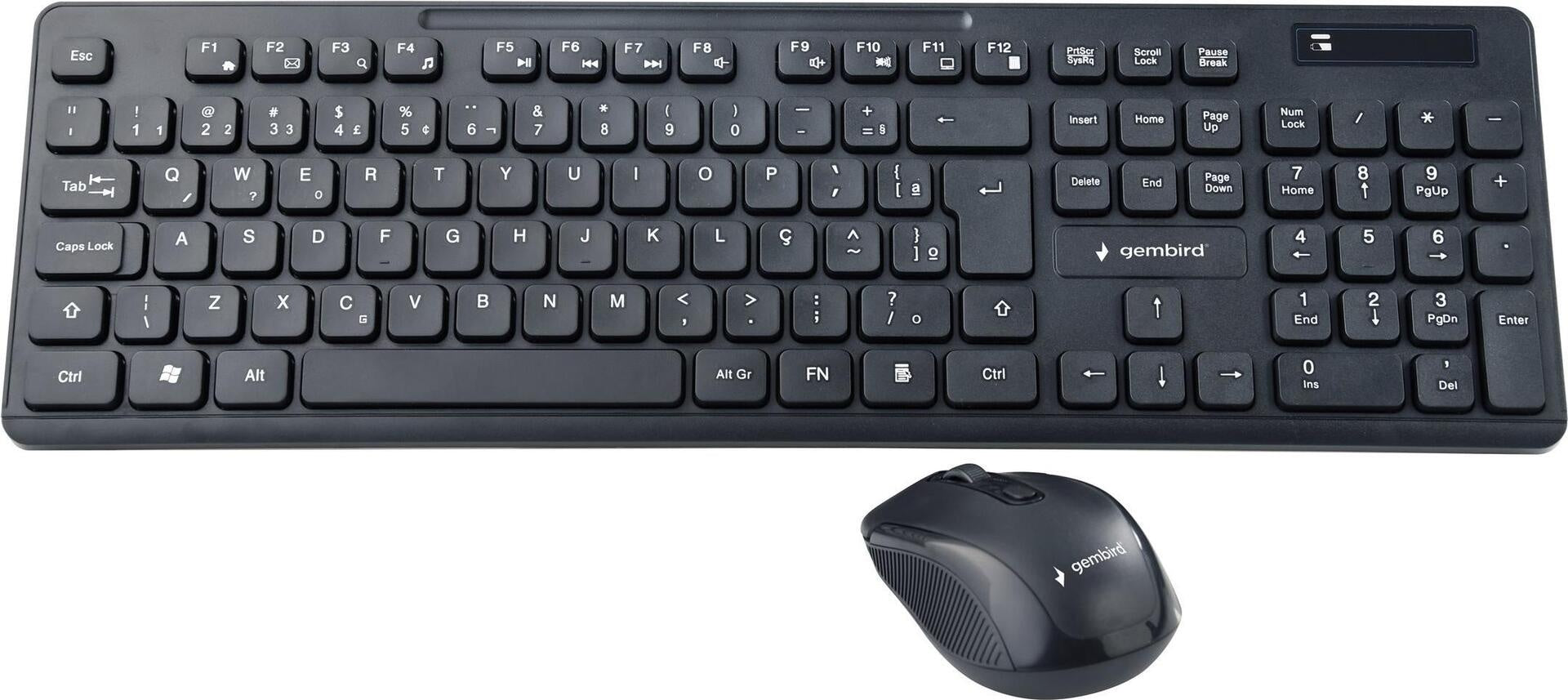 GEMBIRD Kabelloses Desktop-Set schwarz DE-Layout (KBS-WCH-03-DE) afbeelding 1