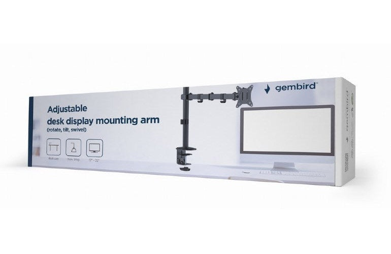 Gembird MA-D1-01 monitor mount / stand 81.3 cm (32 ) Black Desk afbeelding 2