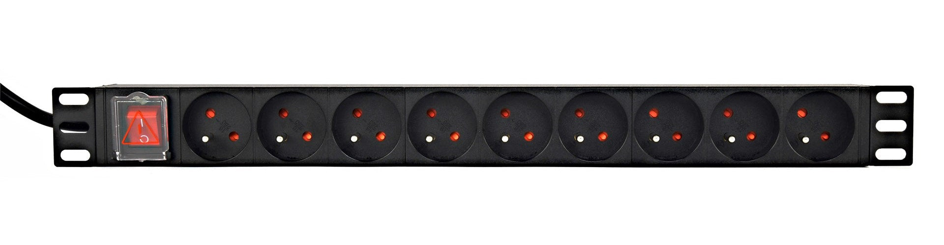 EnerGenie EG-PDU-9F2F Power distribution unit (PDU)  10 pcs C13 sockets  1U  16A  C20 plug 2 m cable  black afbeelding 1