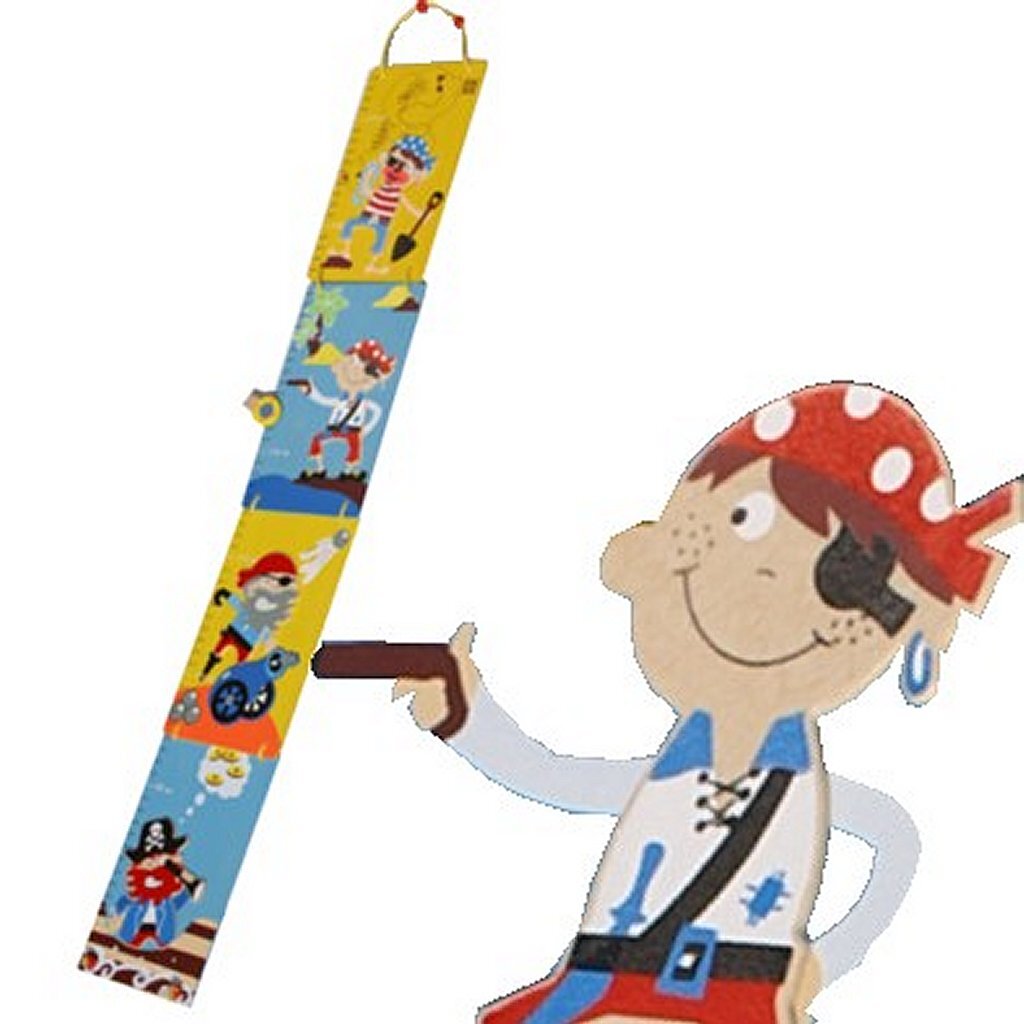 Simply for Kids Wooden Pirate Growth Chart - Fun Height Measurement for Kids