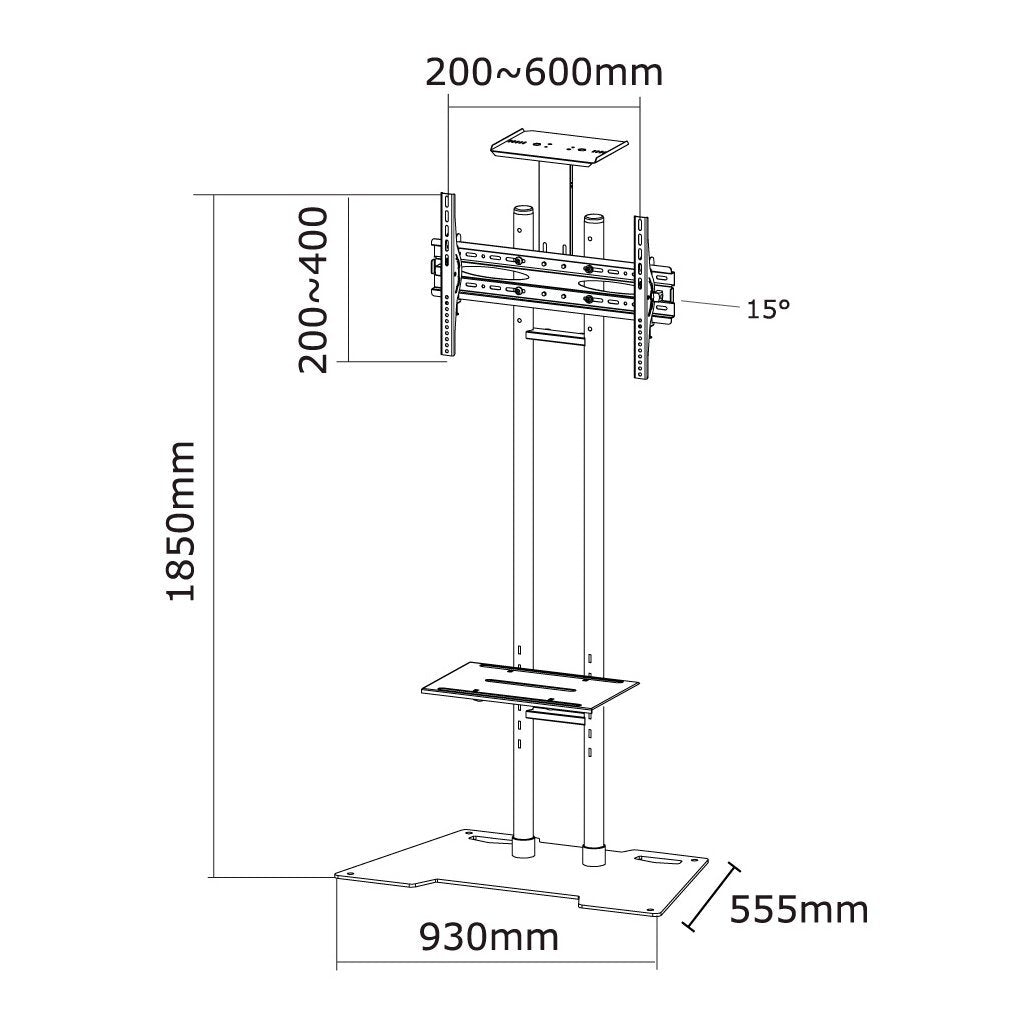 Newstar PLASMA-M1700ES Floor Stand Black for Screens up to 55"