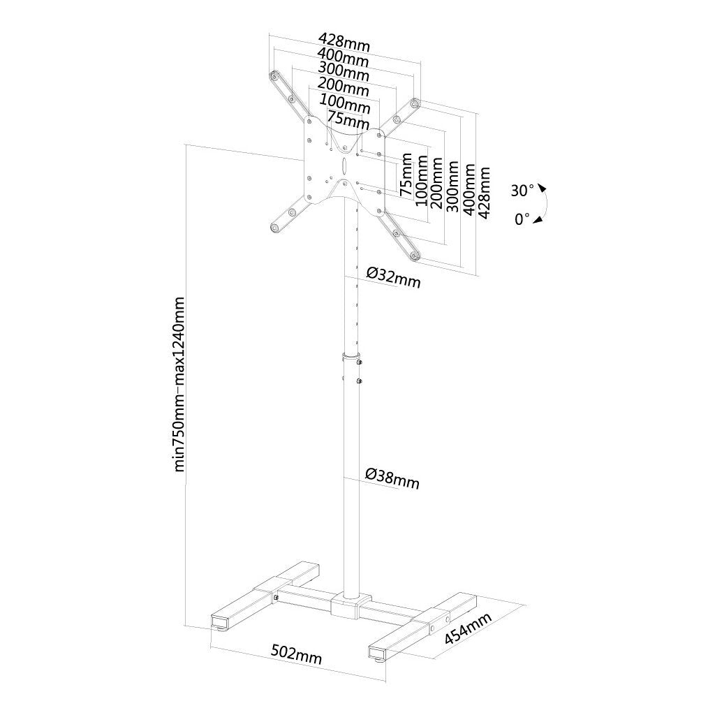Newstar NS-FS100B Monitor Stand for LCD/LED/PLASMA Screens up to 55"