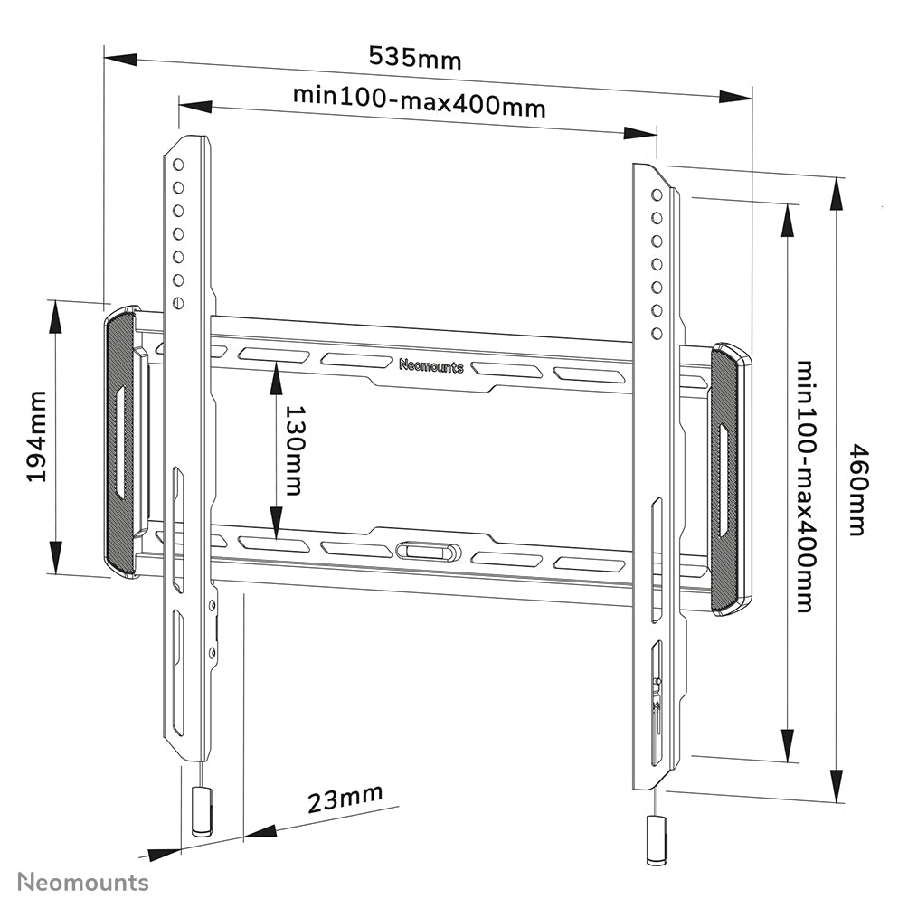 Neomounts Flat Wall Mount for Screens up to 65 Inches Black WL30-550BL14