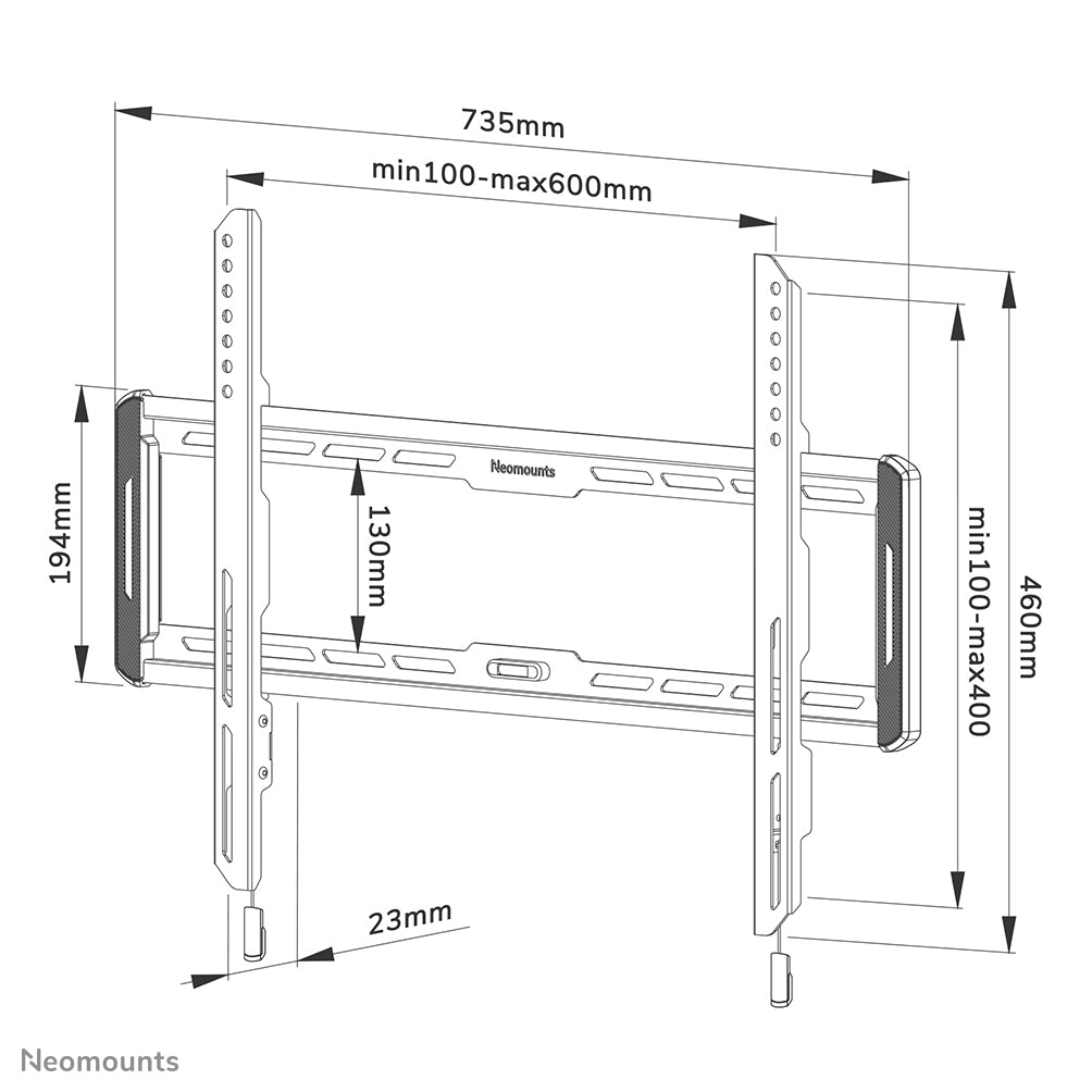 Neomounts Flat Wall Mount for Screens up to 75 Inches Black WL30-550BL16