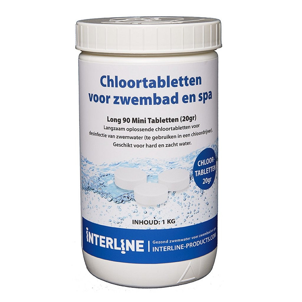 Interline Swimming Pool Chlorine Tablets 20 g 1 kg - For Hard and Soft Water