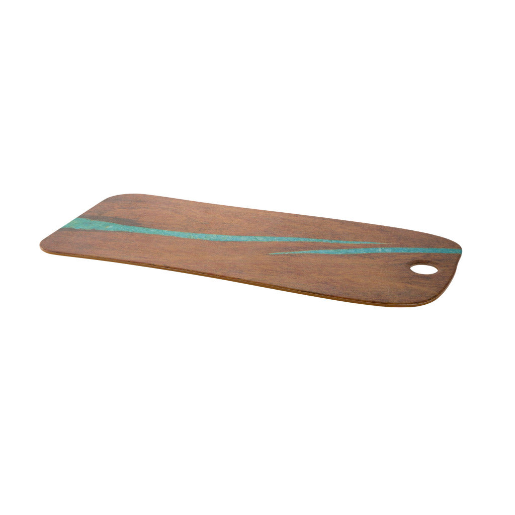 Cheforward Serving Board 53x20 cm Turquoise/Cherry Wood Look