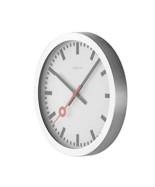 NeXtime NE-3998ST Wandklok Dia. 19 Cm, Geborsteld Aluminium, 'Station' afbeelding 4